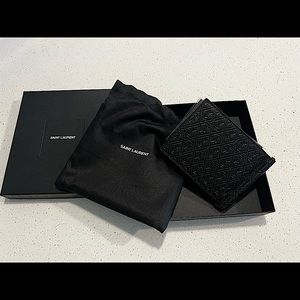 Yves Saint Laurent Black Leather Wallet